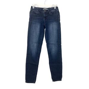 YMI Zip Fly Mid Rise Stretch Denim Jeans Dark Wash Blue Size 3